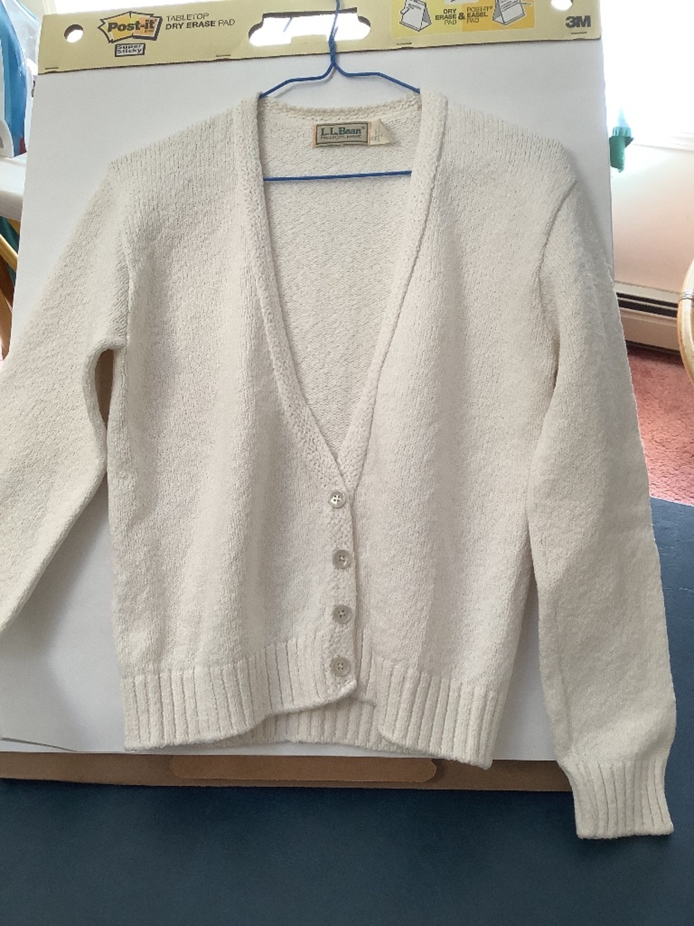 LL Bean Cardigan Sweater. Off white